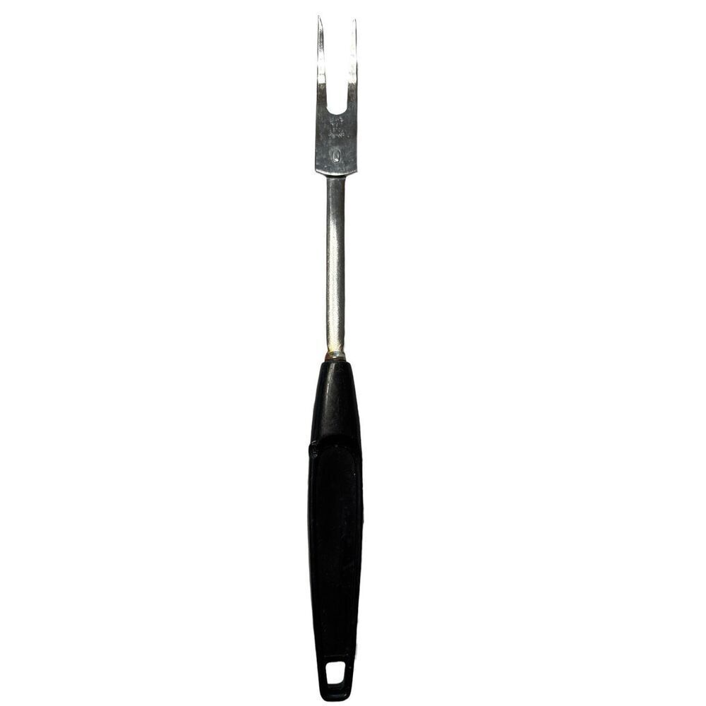 Vintage Foley #1 Meat Utility Fork Black Handle 12" Chrome